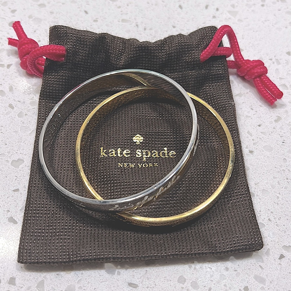 Kate Spade Friendship Bangle Bracelets, OS, Silver and Gold